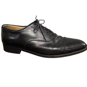 Hickey Freeman Men’s Black Leather Cap Toe Oxford Dress Shoes Size 12 D